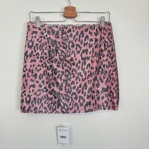 NWT Free People Pink Cheetah Sequin Mini Skirt 4